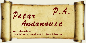 Petar Andonović vizit kartica